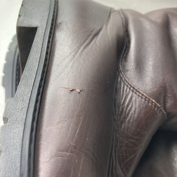 VTG Orvis Brown Leather Fleece Lined Knee Boots - Picture 11 of 16